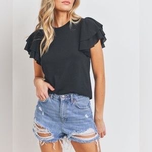 Ruffle Sleeve crop top